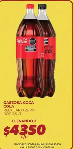 Supermercados Vea Coca cola gaseosa cola regular o zero oferta