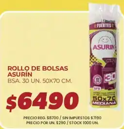 Supermercados Vea Asurín rollo de bolsas oferta
