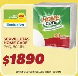Supermercados Vea Home care servilletas blancas oferta