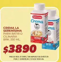 Supermercados Vea La serenisima crema para batir o cilaria oferta
