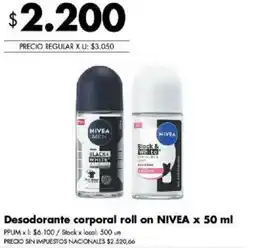 Disco Nivea desodorante corporal roll on oferta