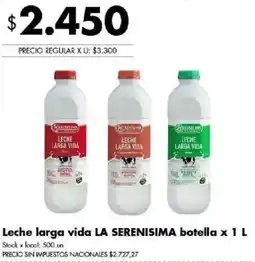 Disco La serenisima leche larga vida oferta