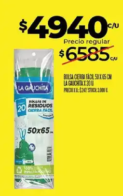Supermercados DIA La gauchita bolsas de residuos cierra facil oferta
