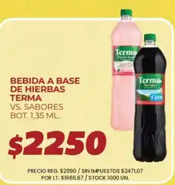 Supermercados Vea Terma bebida a base de hierbas vs. sabores oferta