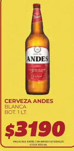 Supermercados Vea Andes cerveza blanca oferta