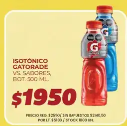 Supermercados Vea Gatorade isotónico vs. sabores oferta
