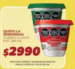 Supermercados Vea La serenisima queso clásico o light oferta
