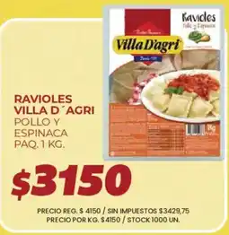 Supermercados Vea Villa d'agri ravioles pollo y espinaca oferta