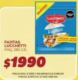 Supermercados Vea Lucchetti fajitas oferta