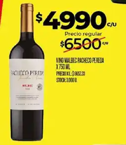 Supermercados DIA Pacheco Pereda vino malbec oferta