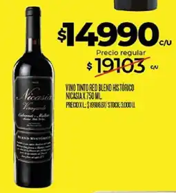 Supermercados DIA Nicasia vino tinto red blend histórico oferta