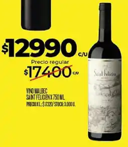 Supermercados DIA Saint felicia vino malbec oferta