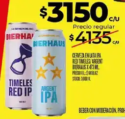 Supermercados DIA Bierhaus cerveza en lata ipa red timeles/argent oferta