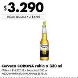 Disco Corona cerveza rubia oferta