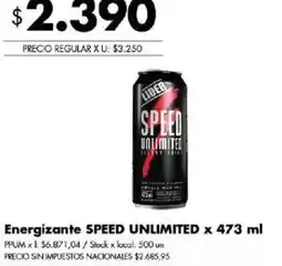 Disco Liber energizante speed unlimited oferta