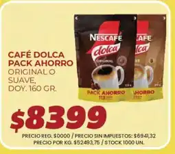 Supermercados Vea Nescafe cafe dolca original o suave oferta