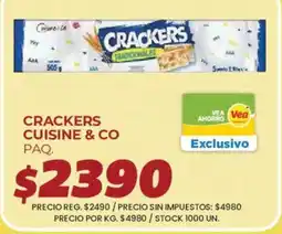 Supermercados Vea Cuisine & Co crackers oferta