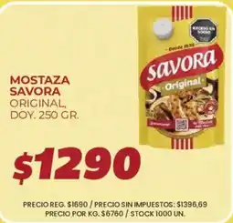 Supermercados Vea Savora mostaza original oferta