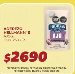 Supermercados Vea Hellmann's aderezo ajos oferta