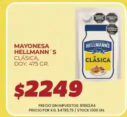 Supermercados Vea Hellmann's mayonesa clásica oferta