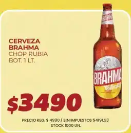 Supermercados Vea Brahma cerveza chop rubia oferta