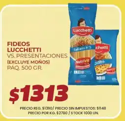 Supermercados Vea Lucchetti fideos oferta
