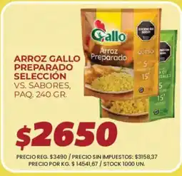 Supermercados Vea Gallo arroz preparado selección vs. sabores oferta