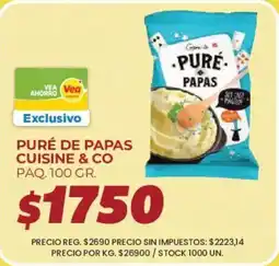 Supermercados Vea Cuisine & Co puré de papas oferta