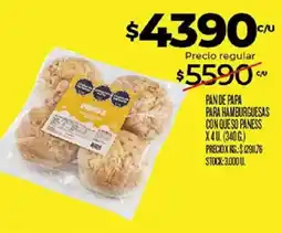 Supermercados DIA Paness pan de papa para hamburguesas con queso oferta