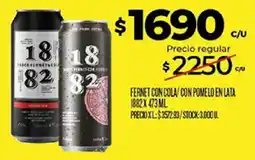 Supermercados DIA 1882 fernet con cola/ con pomelo en lata oferta