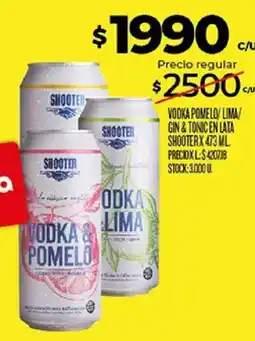 Supermercados DIA Shooter vodka pomelo/ lima/ gin & tonic en lata oferta