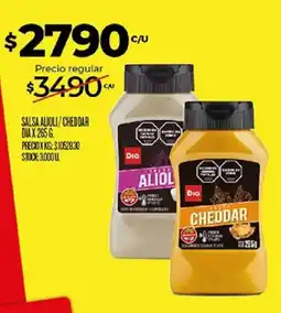 Supermercados DIA Dia salsa alioli cheddar oferta