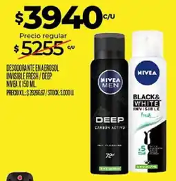 Supermercados DIA Nivea men desodorante en aerosol invisible fresh / deep oferta