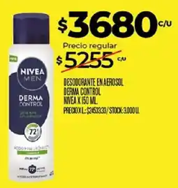 Supermercados DIA Nivea men desodorante en aerosol derma control oferta