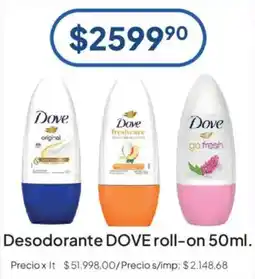 Hergo Dove desodorante roll-on oferta