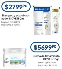 Hergo Dove shampoo y acondicionador 180ml oferta