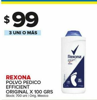 Polvo pedico rexona efficient original 100g