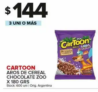 Carrefour Maxi Aros de cereal chocolate zoo x 180 gr oferta