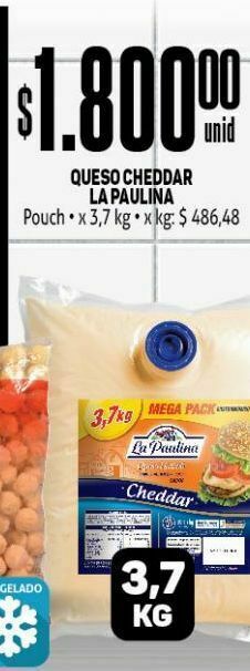 Makro Queso cheddar la paulina pouch 3,7kg oferta