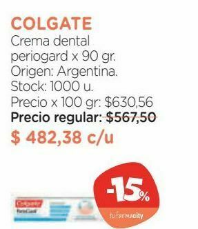 Farmacity Crema dental periogard x 90 gr. oferta