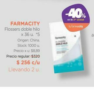 Farmacity Flossers doble hilo x 36 u. oferta