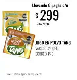 Supermercados Tadicor Tang jugo en polvo varios sabores oferta