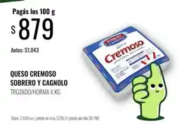 Super MAMI Sobrero y cagnolo queso cremoso oferta