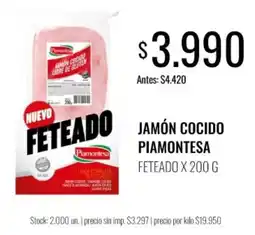 Super MAMI Piamontesa jamón cocido feteado oferta