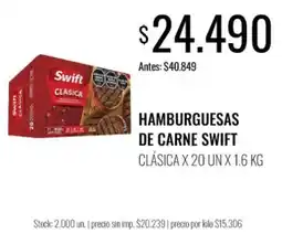 Super MAMI Swift hamburguesas de carne clásica oferta