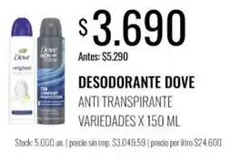 Super MAMI Dove desodorante anti transpirante oferta