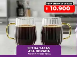 Supermayorista Vital Set x4 tazas asa dorada oferta