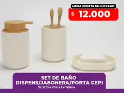 Supermayorista Vital Set de baño dispens/jabonera/porta cepi oferta