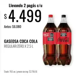Supermercados Tadicor Coca cola gaseosa regular/zero oferta