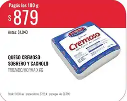 Supermercados Tadicor Sobrero y cagnolo queso cremoso oferta